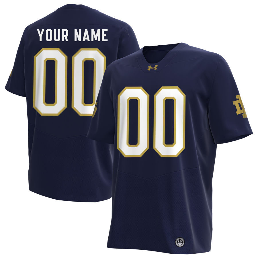 Custom Notre Dame Fighting Irish Name And Number Football Jerseys Stitched-Navy